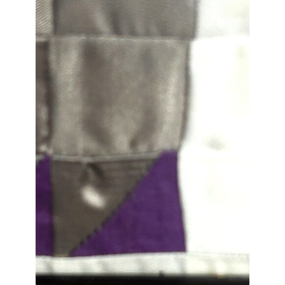 Vtg Satin Half Square Triangle Elephant Embellished Framed Textile Art - Picture 4 of 10